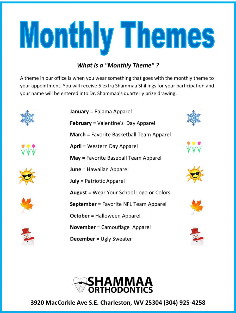 Months Of The Year Themes